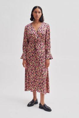 Second Female Naisten Mekko VICTORY V-NECK DRESS Vaaleanpunainen Kuosi