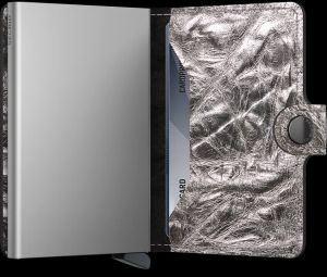 SECRID korttikotelo, MINIWALLET CRUNCH SILVER Hopeanharmaa