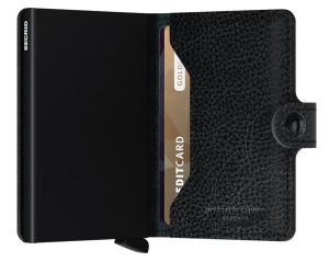 SECRID korttikotelo, MINIWALLET VEGETABLE TANNED BLACK BLACK Musta