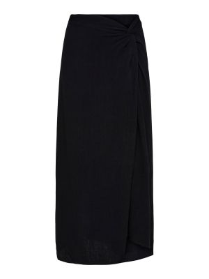 Selected Femme hame, SLFEVITA HW KNOTTED ANKLE SKIRT Musta