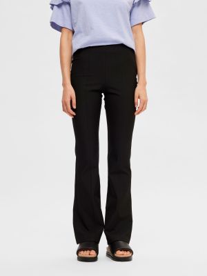 Selected Femme housut, SLFELIANA MW SLIM FLARED PANT Musta