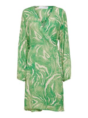 Selected Femme mekko, SLFFIOLA LS AOP SHIRT DRESS Vihreä Kuosi