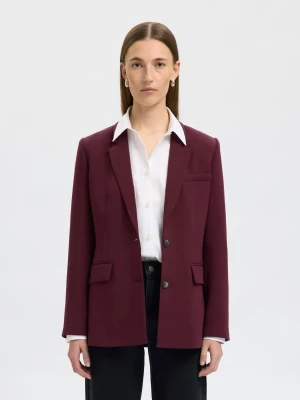 Selected Femme Naisten Bleiseri, AD-SLFRITA LS CLASSIC BLAZER MEL NOOS Fig Melange