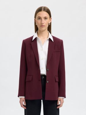 Selected Femme Naisten Bleiseri, AD-SLFRITA LS CLASSIC BLAZER MEL NOOS Luumunpunainen