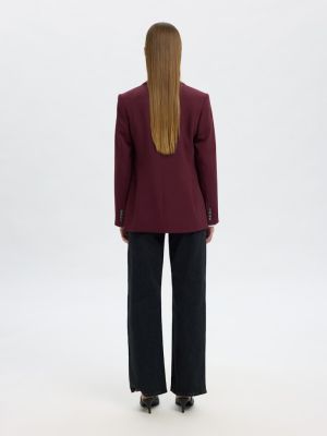 Selected Femme Naisten Bleiseri, AD-SLFRITA LS CLASSIC BLAZER MEL NOOS Luumunpunainen