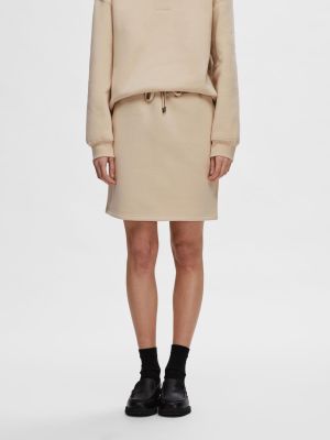 Selected Femme naisten hame, SLFLISA HANKIE MW SHORT SKIRT Vaalea Beige