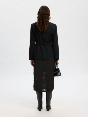 Selected Femme naisten hame, SLFMARION HW MIDI SKIRT B Black