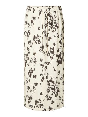 Selected Femme naisten hame, SLFVIVA HW AOP ANKLE SKIRT Valkopohjainen Kuosi
