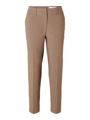 Selected Femme Naisten Housut, AD-SLFRITA-RIA MW CROP PANT Kameli