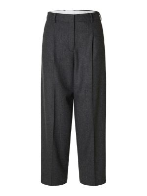Selected Femme Naisten housut, SLFBARREL BERIT HW PANT Grafiitti