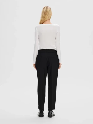 Selected Femme Naisten Housut, SLFRITA-RIA MW CROPPED PANT NOOS Black