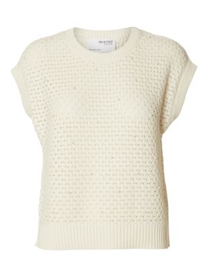 Selected Femme naisten liivi, SLFPENNY KNIT VEST Luonnonvalkoinen