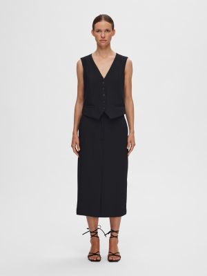 Selected Femme Naisten Liivi, SLFRITA VEST BLACK Musta