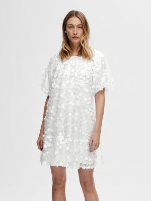 Selected Femme Naisten Mekko SLFALBERTA  2/4  DRESS Valkoinen