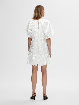 Selected Femme Naisten Mekko SLFALBERTA  2/4  DRESS Valkoinen