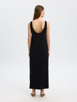 Selected Femme naisten mekko, SLFANOLA SL LOW BACK ANKLE DRESS Musta