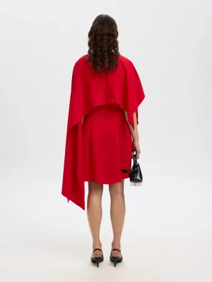 Selected Femme naisten mekko, SLFLEONORE REGULAR SL SHORT CAPE DRESS B Equestrian Red