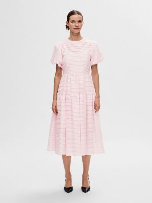 Selected Femme naisten mekko, SLFROCHELLE 2/4 STRUCTURED MIDI DRESS Vaaleanpunainen