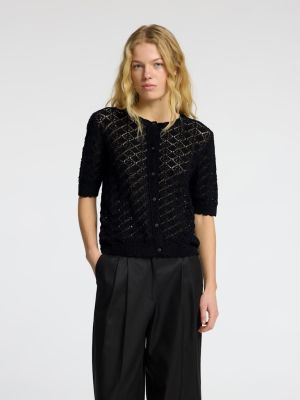 Selected Femme naisten neule, SLFSOFIA 2/4 KNIT CARDIGAN Musta