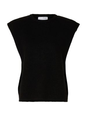 Selected Femme Naisten Neuleliivi, SLFLulu SL Knit Vest Musta