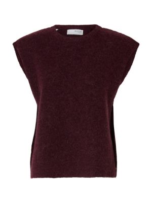 Selected Femme Naisten Neuleliivi, SLFLulu SL Knit Vest Viininpunainen