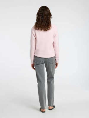 Selected Femme Naisten Neulepaita, Lulu LS Knit O-Neck Bleached Mauve Melan