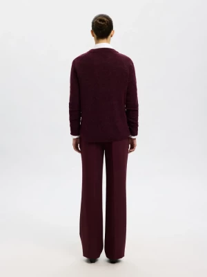 Selected Femme Naisten Neulepaita, Lulu LS Knit O-Neck Fig Melange