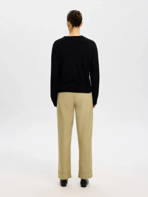 Selected Femme Naisten Neulepaita, Slfthea LS Knit Merino O-Neck Noos Black