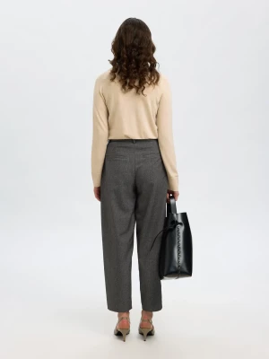 Selected Femme Naisten Neulepaita, Slfthea LS Knit Merino O-Neck Noos Oatmeal