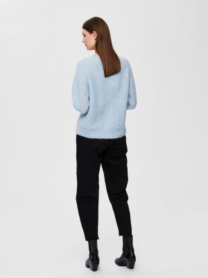 Selected Femme, Naisten Neuletakki, Lulu LS Knit Short Cardigan Vaaleansininen