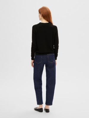 Selected Femme naisten neuletakki, SLFELINNA LS KNIT CARDIGAN Musta