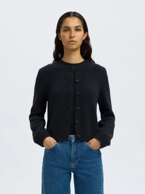 Selected Femme naisten neuletakki, SLFIVY LS KNIT O-NECK CARDIGAN NOOS Tummansininen