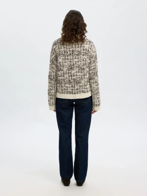 Selected Femme naisten neuletakki, SLFLINDSAY LS KNIT V-NECK CARDIGAN Birch Delicioso