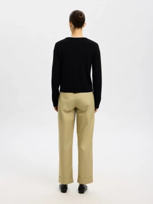 Selected Femme Naisten Neuletakki, SLFThea LS Knit Merino Cardigan Noos Black