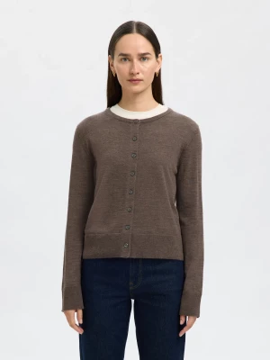 Selected Femme Naisten Neuletakki, SLFThea LS Knit Merino Cardigan Noos Delicioso