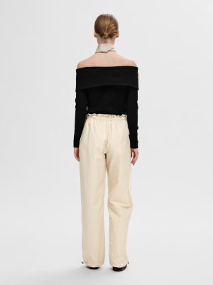 Selected Femme naisten paita,SLFEFFIE LS OFF-SHOULDER TOP Musta