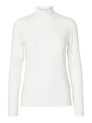 Selected Femme Naisten Paita, SLFMANJA LS HIGH NECK NOOS Snow White