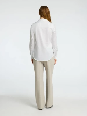 Selected Femme naisten paitapusero, SLFROMIE LS FITTED SHIRT Bright White