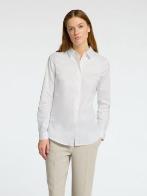 Selected Femme naisten paitapusero, SLFROMIE LS FITTED SHIRT Valkoinen