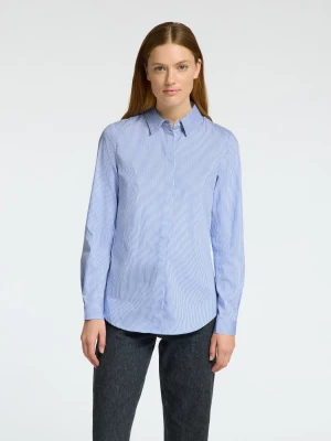 Selected Femme naisten paitapusero, SLFROMIE LS STRIPED FITTED SHIRT  Bright White