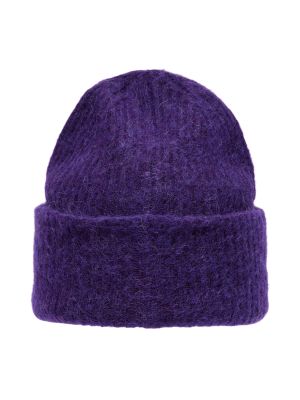 Selected Femme Naisten Pipo SLFLulu Linna Knit Beanie Liila