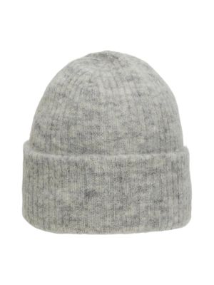 Selected Femme Naisten Pipo, SLFMALINE KNIT BEANIE NOOS Vaaleanharmaa