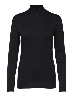 Selected Femme Naisten Poolopusero SLFMANDY LS HIGH NECK Musta
