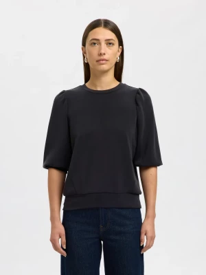 Selected Femme Naisten Pusero, SLFTENNY 3/4 SWEAT TOP NOOS Black