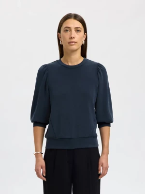 Selected Femme Naisten Pusero, SLFTENNY 3/4 SWEAT TOP NOOS Dark Sapphire
