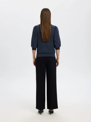 Selected Femme Naisten Pusero, SLFTENNY 3/4 SWEAT TOP NOOS Dark Sapphire
