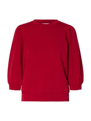 Selected Femme Naisten Pusero, SLFTENNY 3/4 SWEAT TOP NOOS Equestrian Red