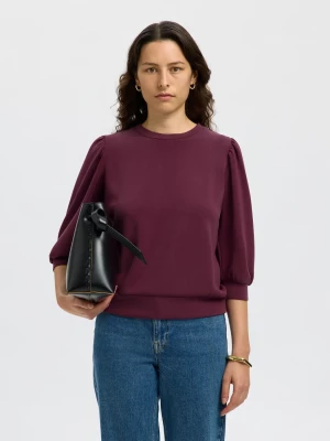 Selected Femme Naisten Pusero, SLFTENNY 3/4 SWEAT TOP NOOS Fig