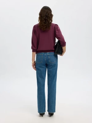 Selected Femme Naisten Pusero, SLFTENNY 3/4 SWEAT TOP NOOS Fig