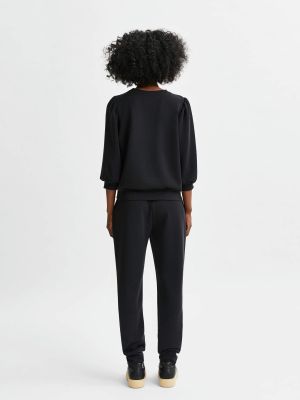 Selected Femme Naisten Pusero, SLFTENNY 3/4 SWEAT TOP NOOS Musta